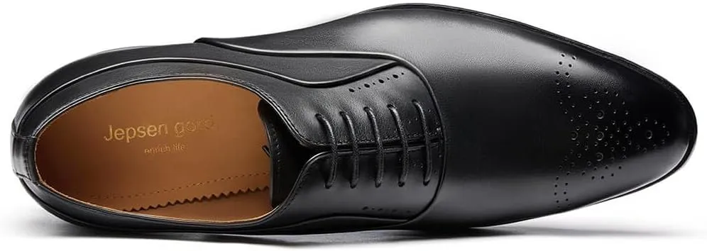 Jepsengord Men's Dress Shoes Genuine Leather Oxfords Luxury Formal Business Suit Shoes with Blake Rapid Stitch