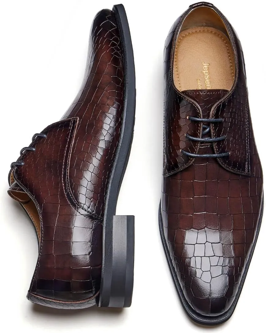 Jepsengord Men's Dress Shoes Genuine Leather Oxfords Luxury Formal Business Suit Shoes with Blake Rapid Stitch