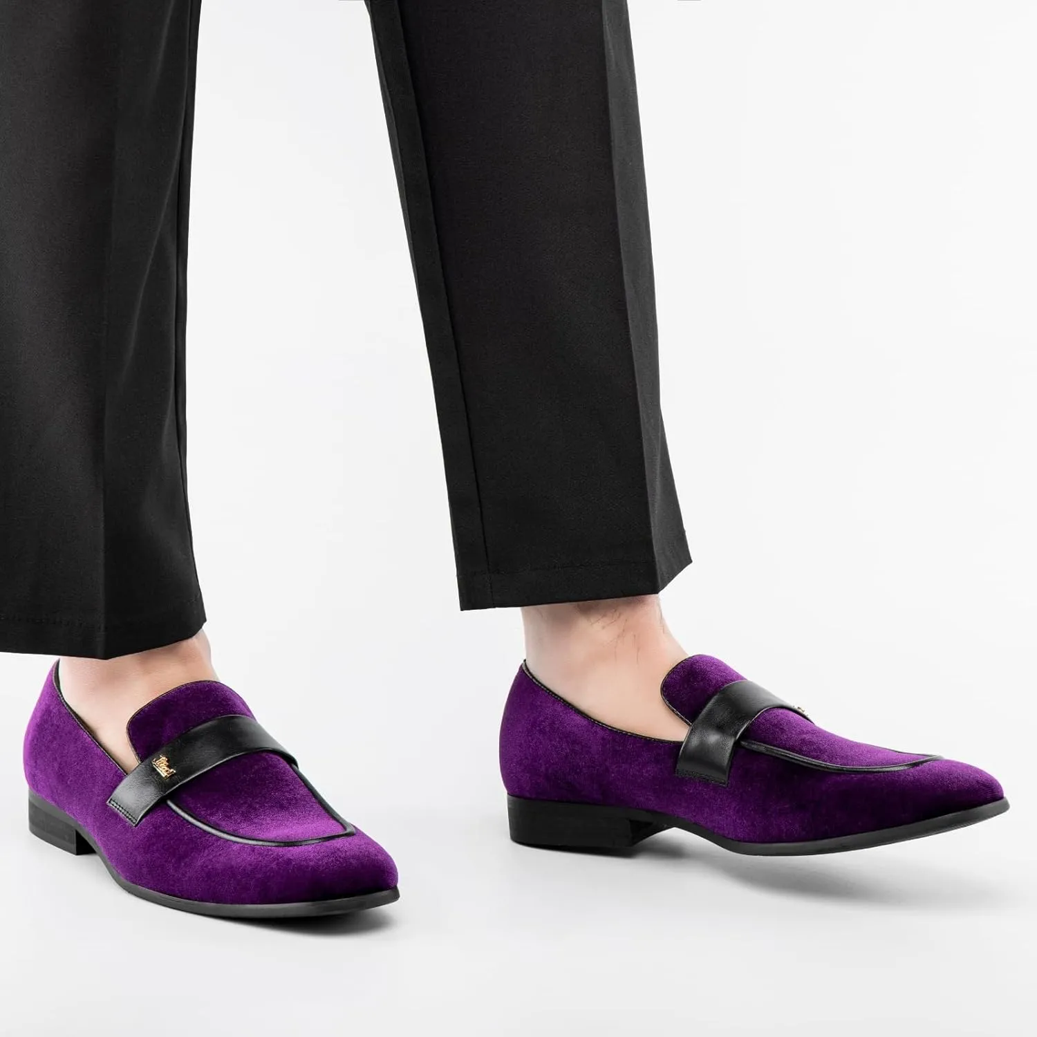 JITAI Men's Casual & Dress Loafers | Slip-On Suede Luxury Shoes with Metal Buckle Decoration for Wedding, Tuxedo, Prom, Party & Fashion Events
