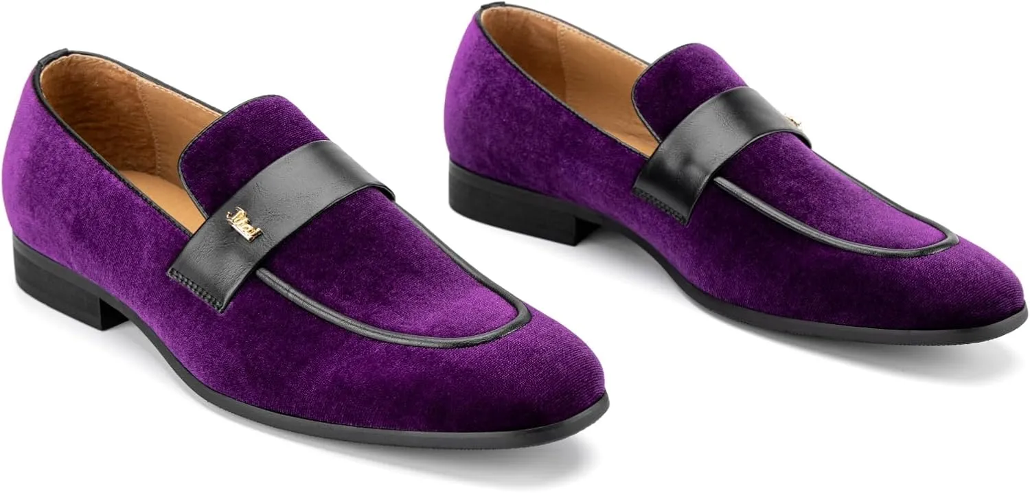 JITAI Men's Casual & Dress Loafers | Slip-On Suede Luxury Shoes with Metal Buckle Decoration for Wedding, Tuxedo, Prom, Party & Fashion Events