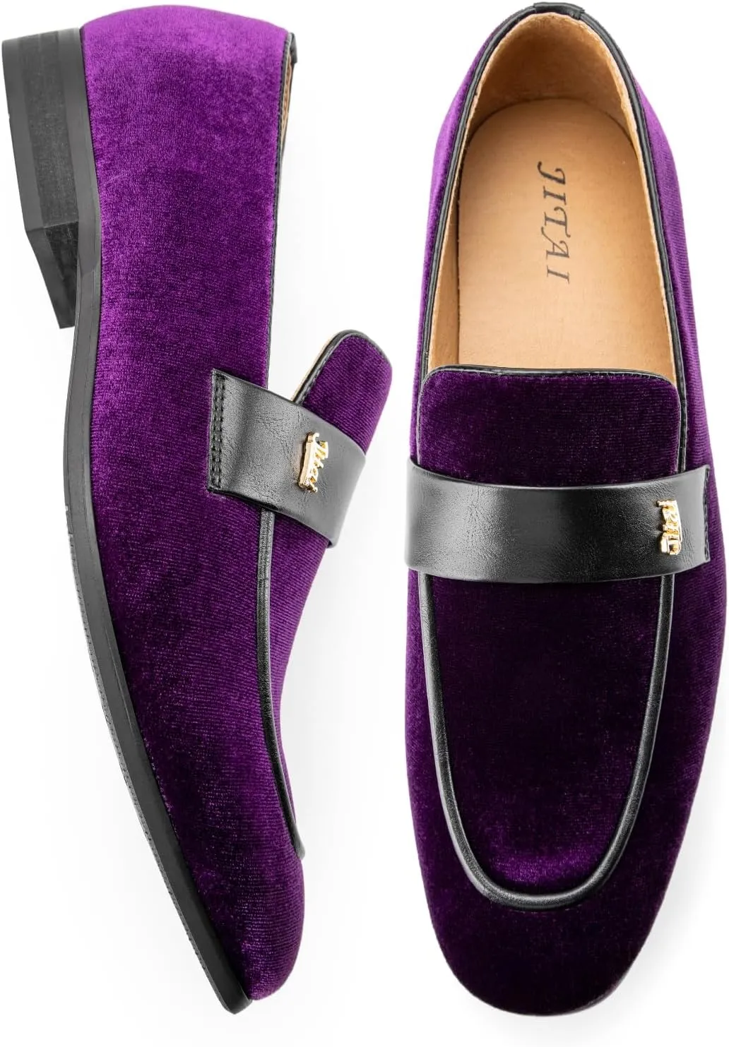 JITAI Men's Casual & Dress Loafers | Slip-On Suede Luxury Shoes with Metal Buckle Decoration for Wedding, Tuxedo, Prom, Party & Fashion Events