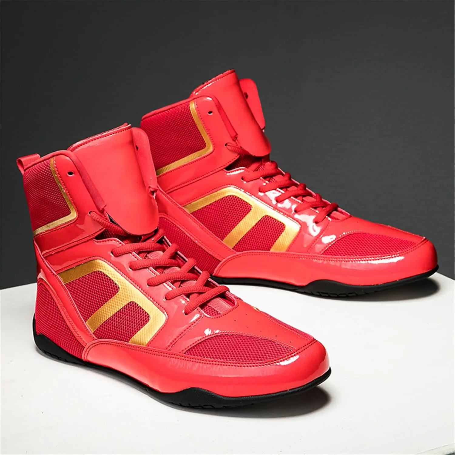 JiuQing Wrestling Shoes Mens Barefoot Fitness Training Boots Non-Slip Breathable Weightlifting Boxing Shoes