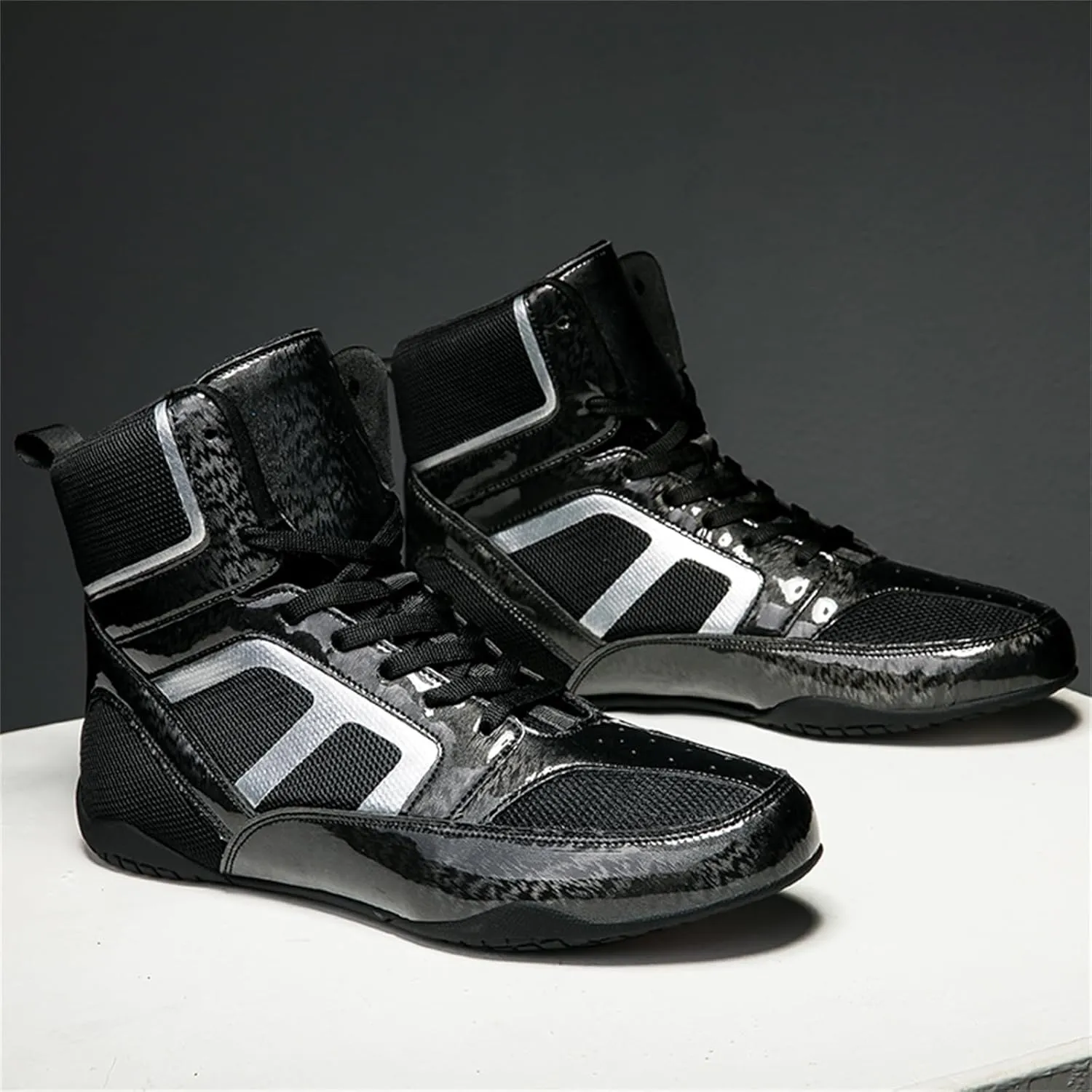 JiuQing Wrestling Shoes Mens Barefoot Fitness Training Boots Non-Slip Breathable Weightlifting Boxing Shoes