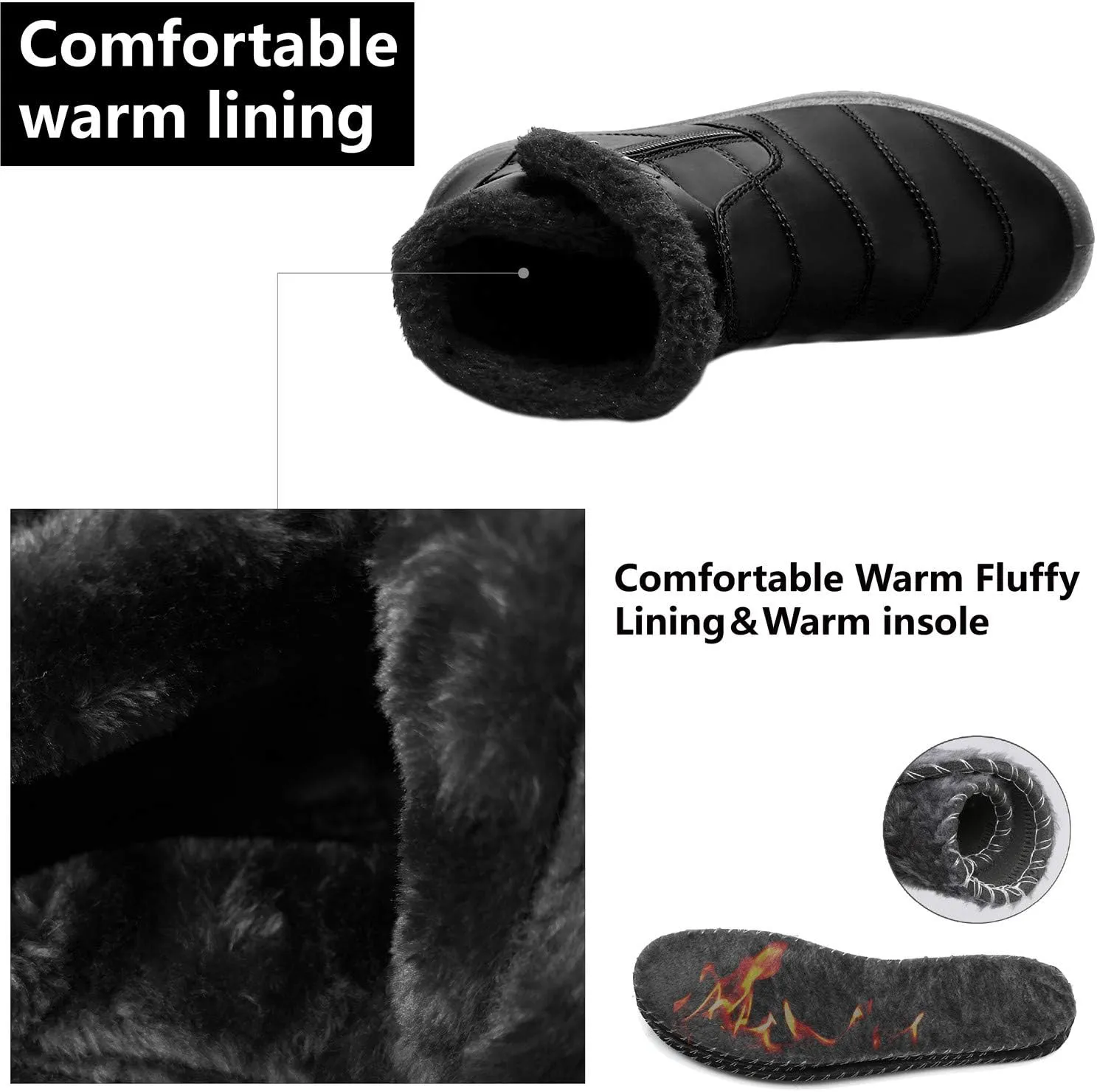 JOINFREE Winter Snow Boots for Women Men Anti-Skid House Shoes Ankle Boots Indoor Outdoor