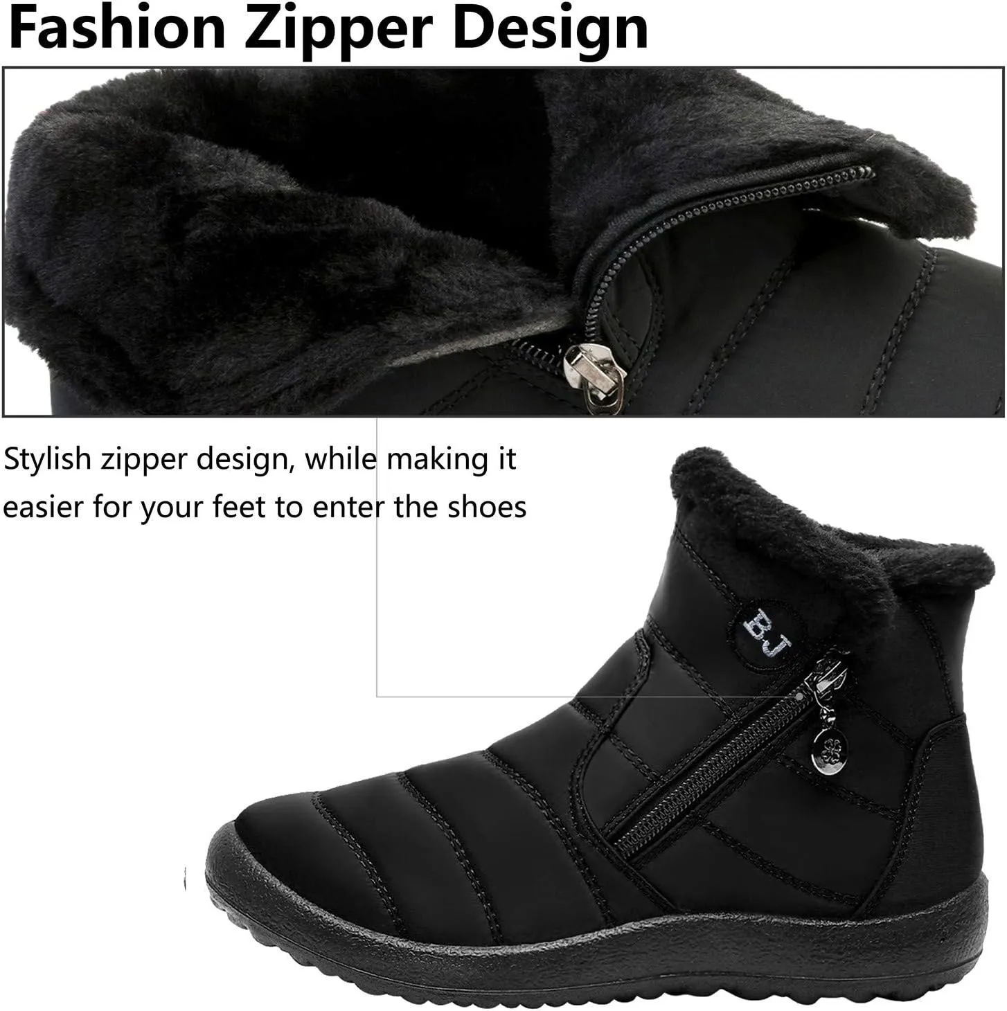 JOINFREE Winter Snow Boots for Women Men Anti-Skid House Shoes Ankle Boots Indoor Outdoor