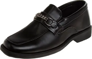 Josmo Boys Dress Shoes – Slip-On Comfort Uniform Oxford Loafer with Buckle Black and Brown (Big Kid/Little Kid) (Size 13-6)