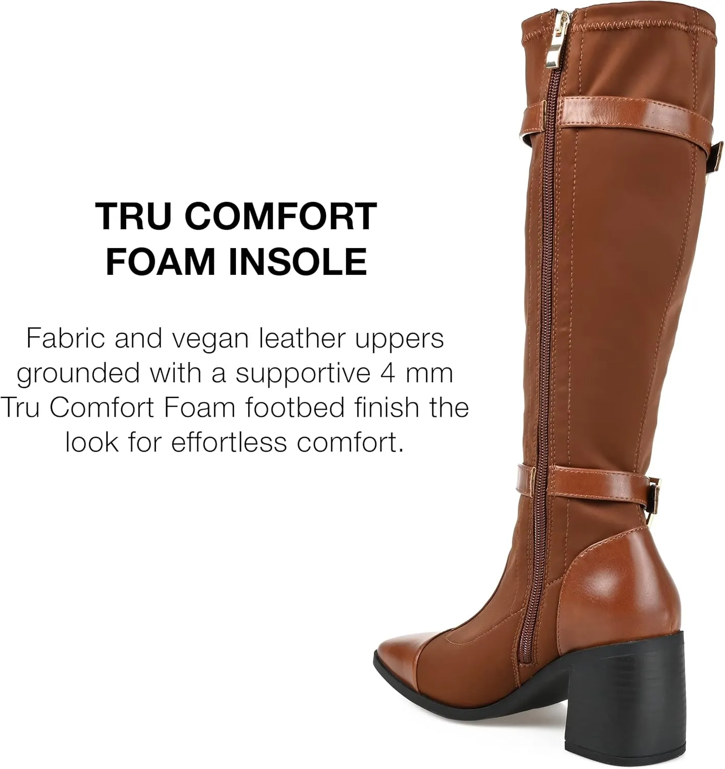 Journee Collection Womens Gibree Mixed Media Nylon Knee-High Boots