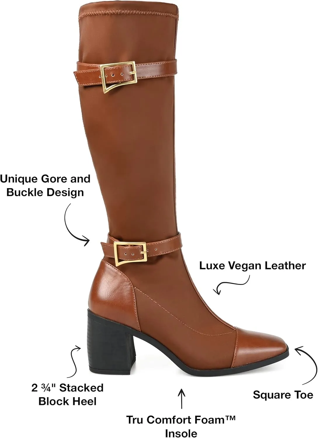 Journee Collection Womens Gibree Mixed Media Nylon Knee-High Boots