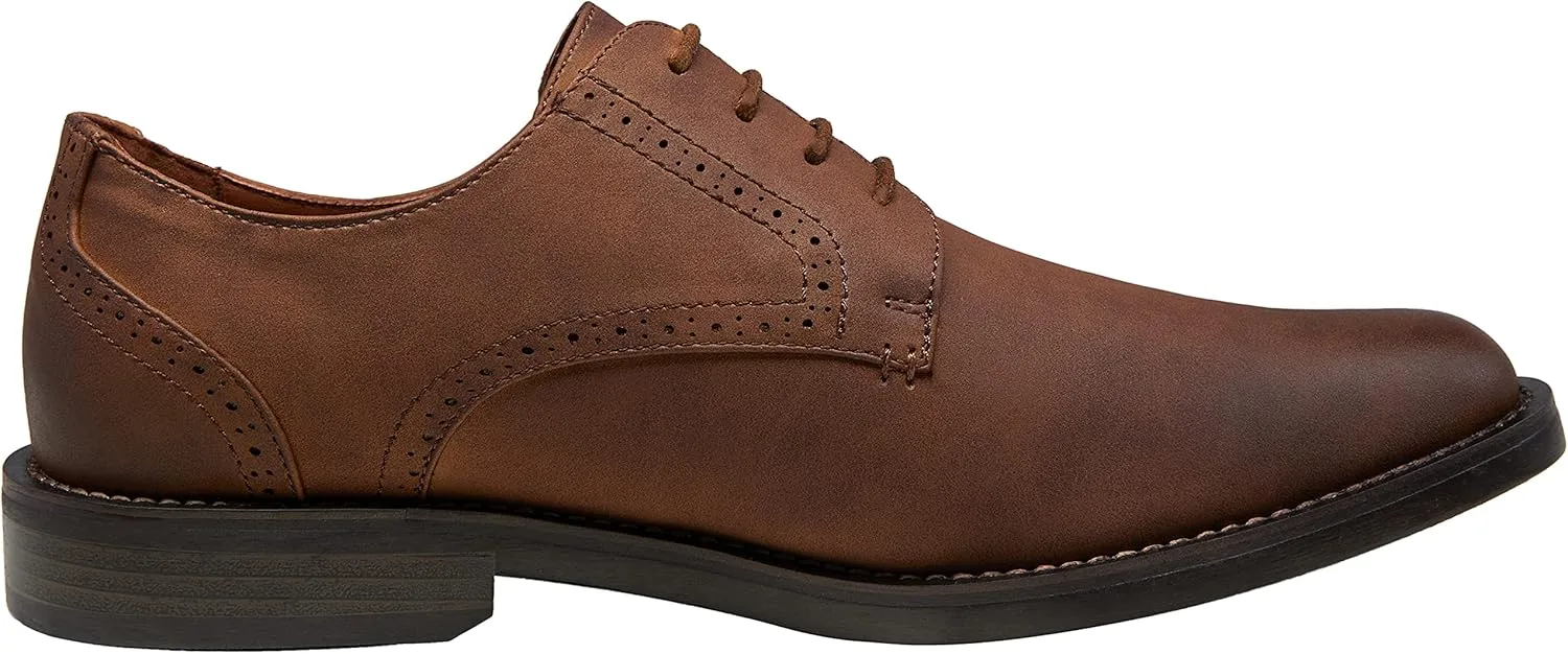 Jousen Mens Dress Shoes Retro Plain Toe Business Casual Oxfords Dress Shoes for Men