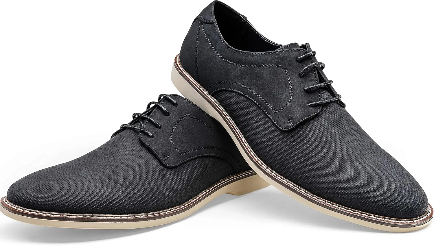 Jousen Mens Dress Shoes Retro Plain Toe Business Casual Oxfords Dress Shoes for Men