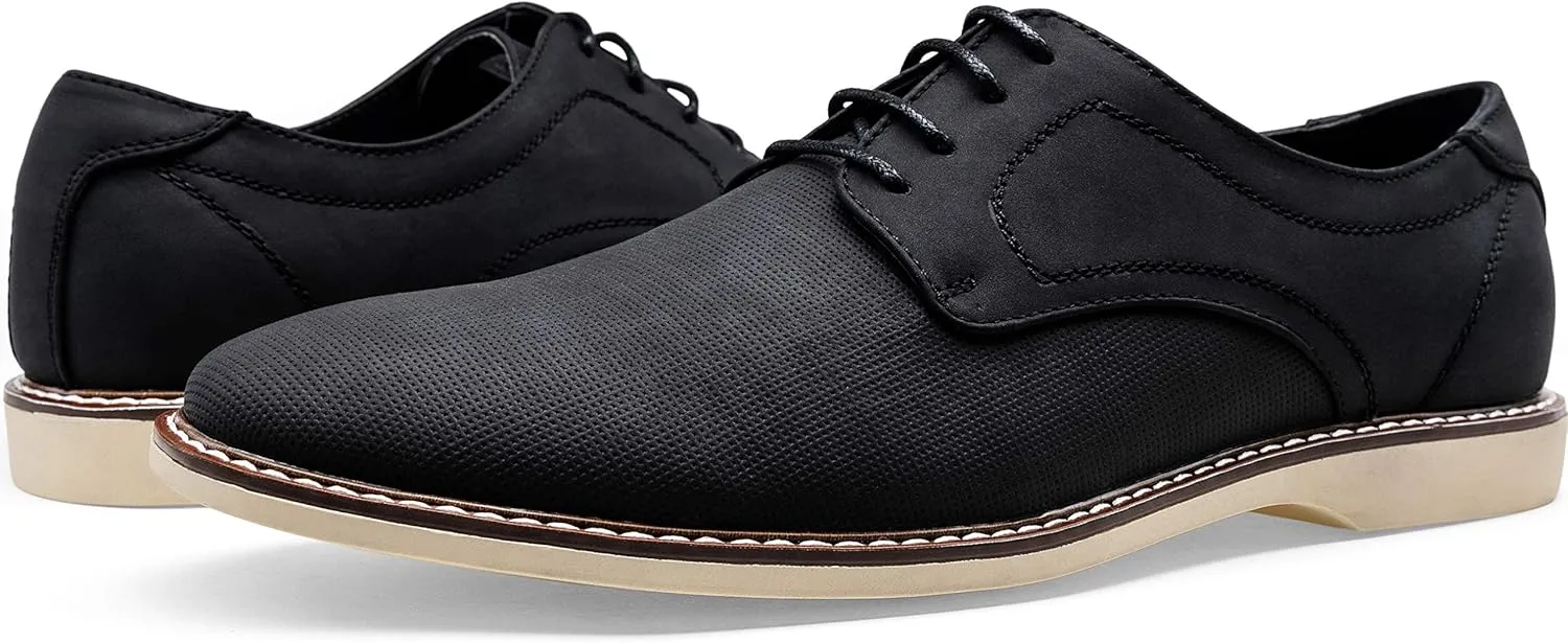 Jousen Mens Dress Shoes Retro Plain Toe Business Casual Oxfords Dress Shoes for Men
