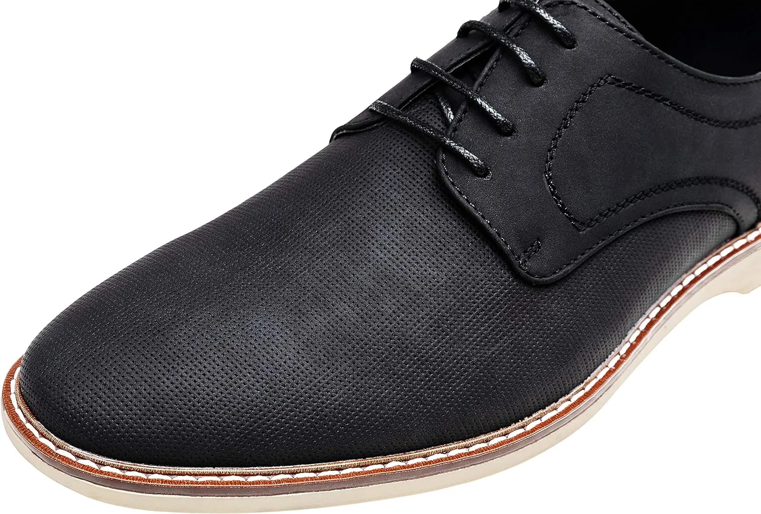 Jousen Mens Dress Shoes Retro Plain Toe Business Casual Oxfords Dress Shoes for Men