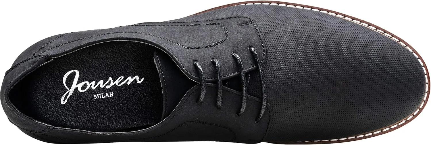 Jousen Mens Dress Shoes Retro Plain Toe Business Casual Oxfords Dress Shoes for Men