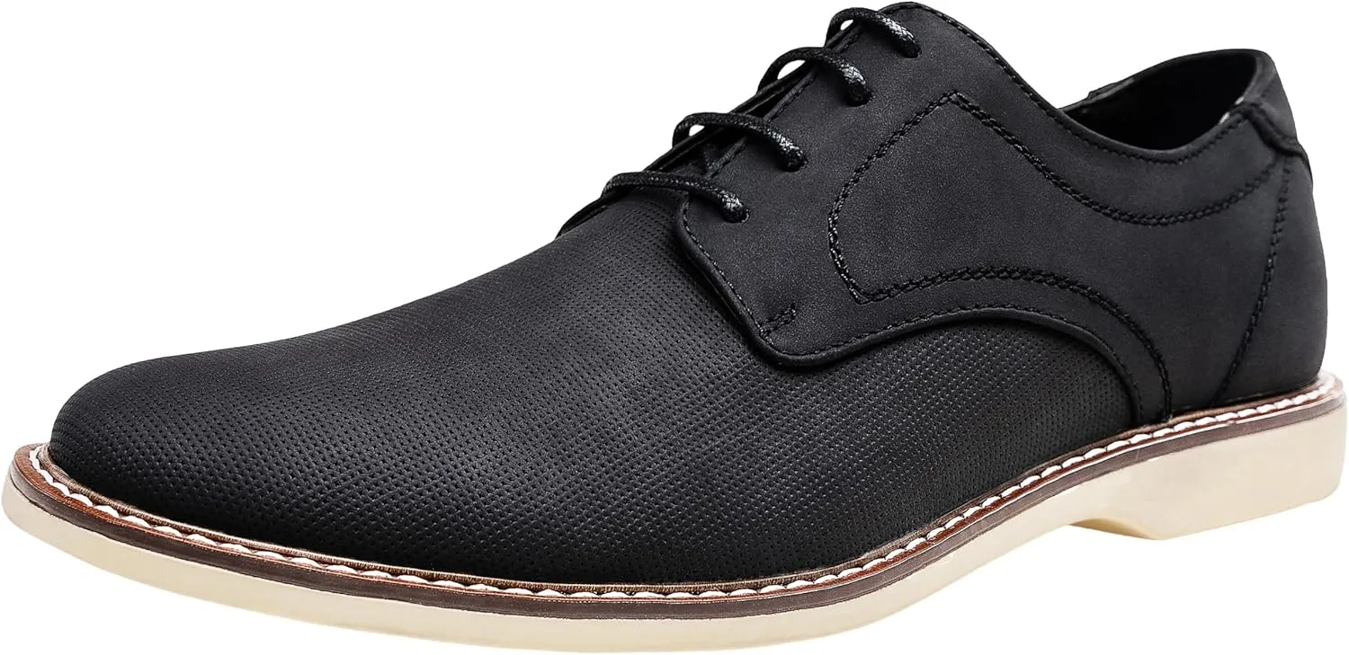Jousen Mens Dress Shoes Retro Plain Toe Business Casual Oxfords Dress Shoes for Men