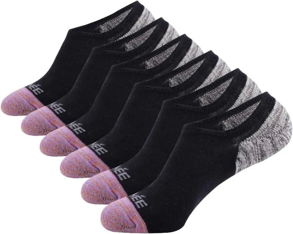 JOYNÉE Men's 6 Pack Casual Cushion Anti-Slid Cotton No Show Socks with Silicone