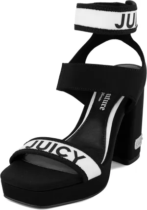 Juicy Couture Women's High Heel Dress Sandals with Open Toe, Ankle Strap, and Stylish Strap Closure