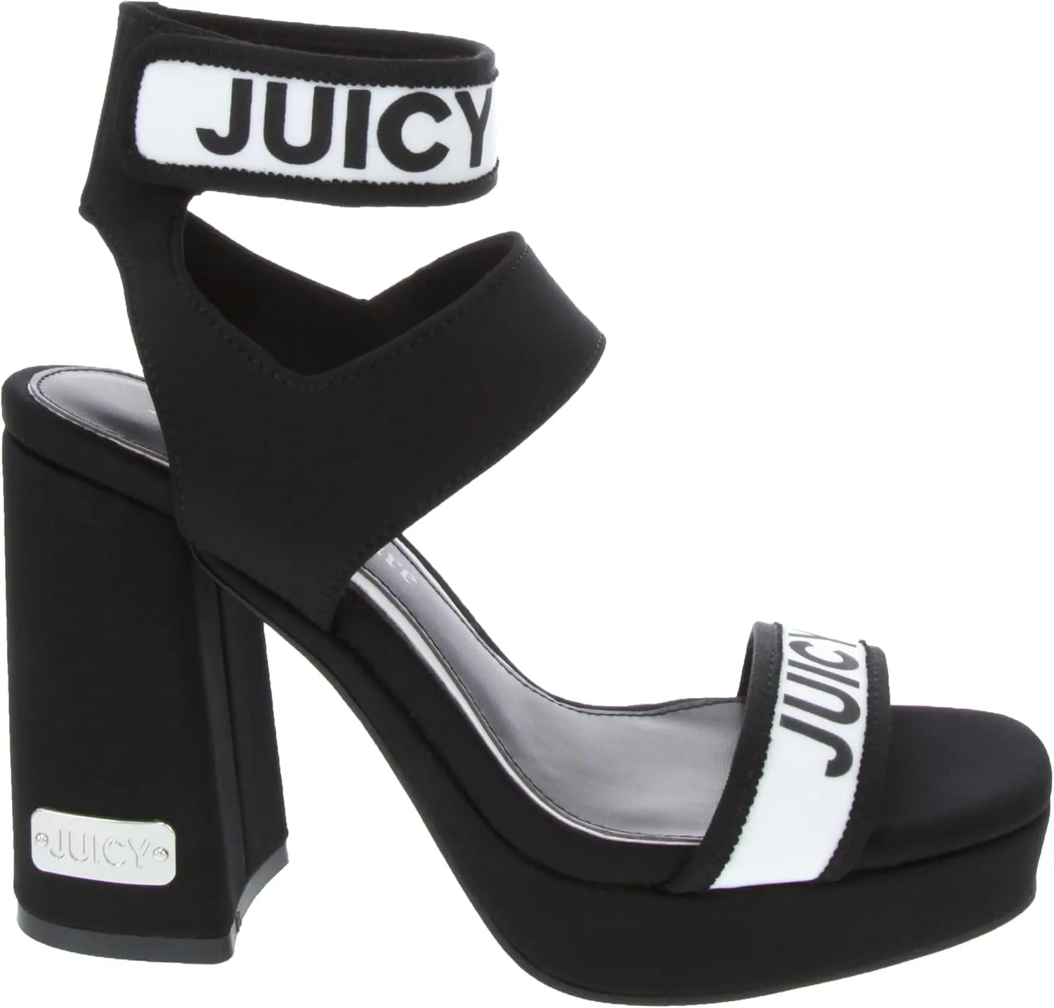 Juicy Couture Women's High Heel Dress Sandals with Open Toe, Ankle Strap, and Stylish Strap Closure