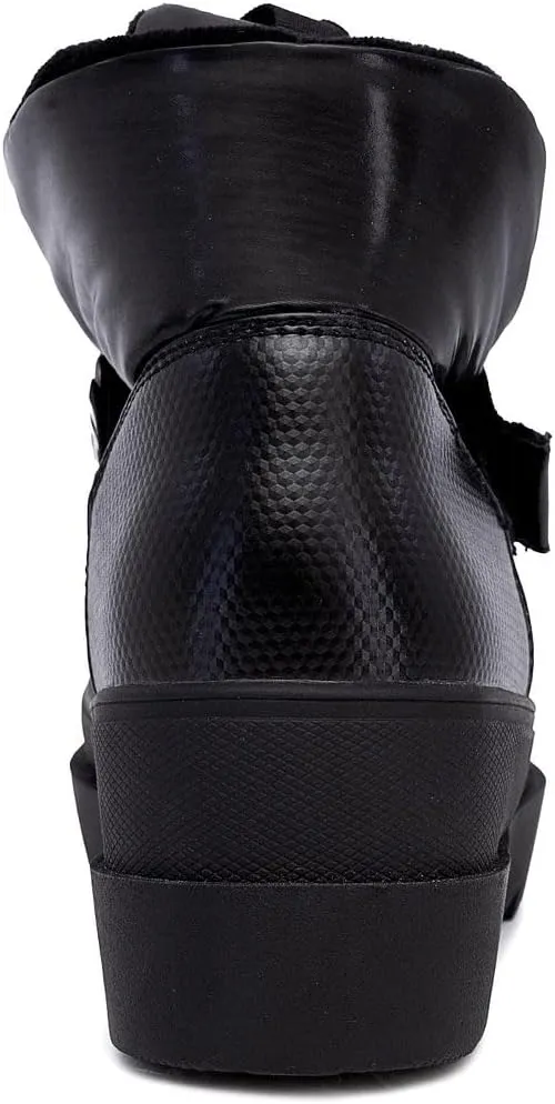 JUICY COUTURE Women's Quilted Slip-On Winter Boots – Waterproof, Warm Mid-Calf Snow Booties with Logo Strap-Kissie