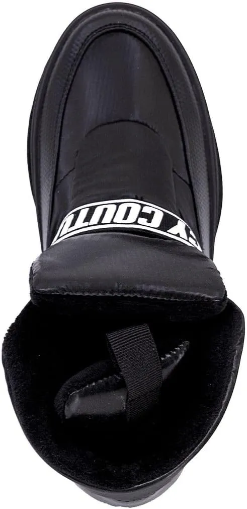JUICY COUTURE Women's Quilted Slip-On Winter Boots – Waterproof, Warm Mid-Calf Snow Booties with Logo Strap-Kissie