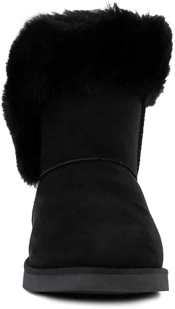 JUICY COUTURE Women's Slip On Winter Snow Boots Warm & Insulated Fur Lining Comfortable Fashion Booties