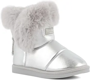 JUICY COUTURE Women's Slip On Winter Snow Boots Warm & Insulated Fur Lining Comfortable Fashion Booties
