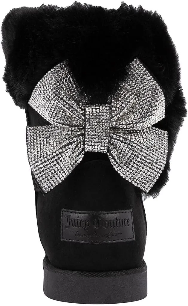 JUICY COUTURE Women's Slip On Winter Snow Boots Warm & Insulated Fur Lining Comfortable Fashion Booties