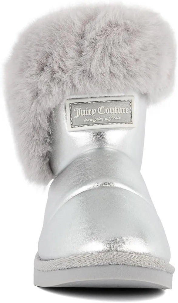 JUICY COUTURE Women's Slip On Winter Snow Boots Warm & Insulated Fur Lining Comfortable Fashion Booties