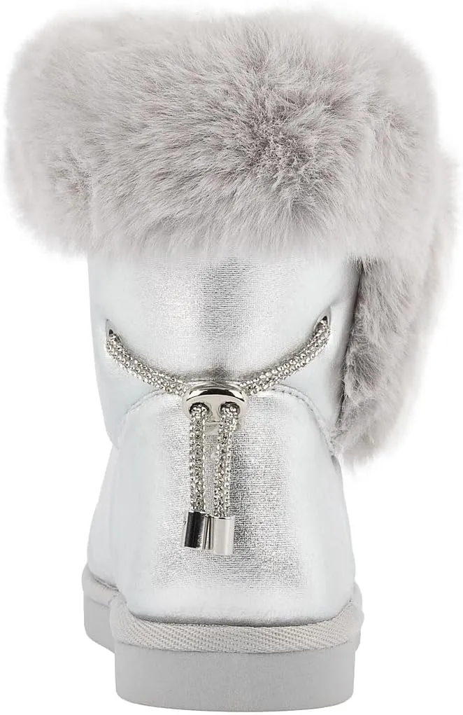JUICY COUTURE Women's Slip On Winter Snow Boots Warm & Insulated Fur Lining Comfortable Fashion Booties