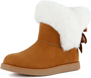 JUICY COUTURE Women's Slip On Winter Snow Boots Warm & Insulated Fur Lining Comfortable Fashion Booties