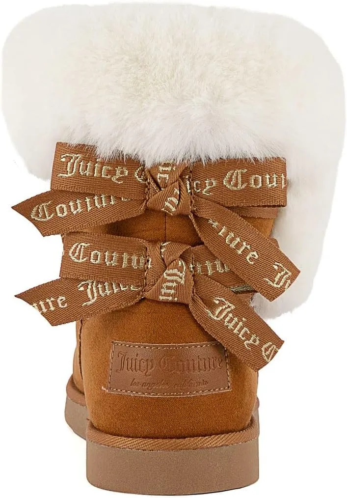 JUICY COUTURE Women's Slip On Winter Snow Boots Warm & Insulated Fur Lining Comfortable Fashion Booties