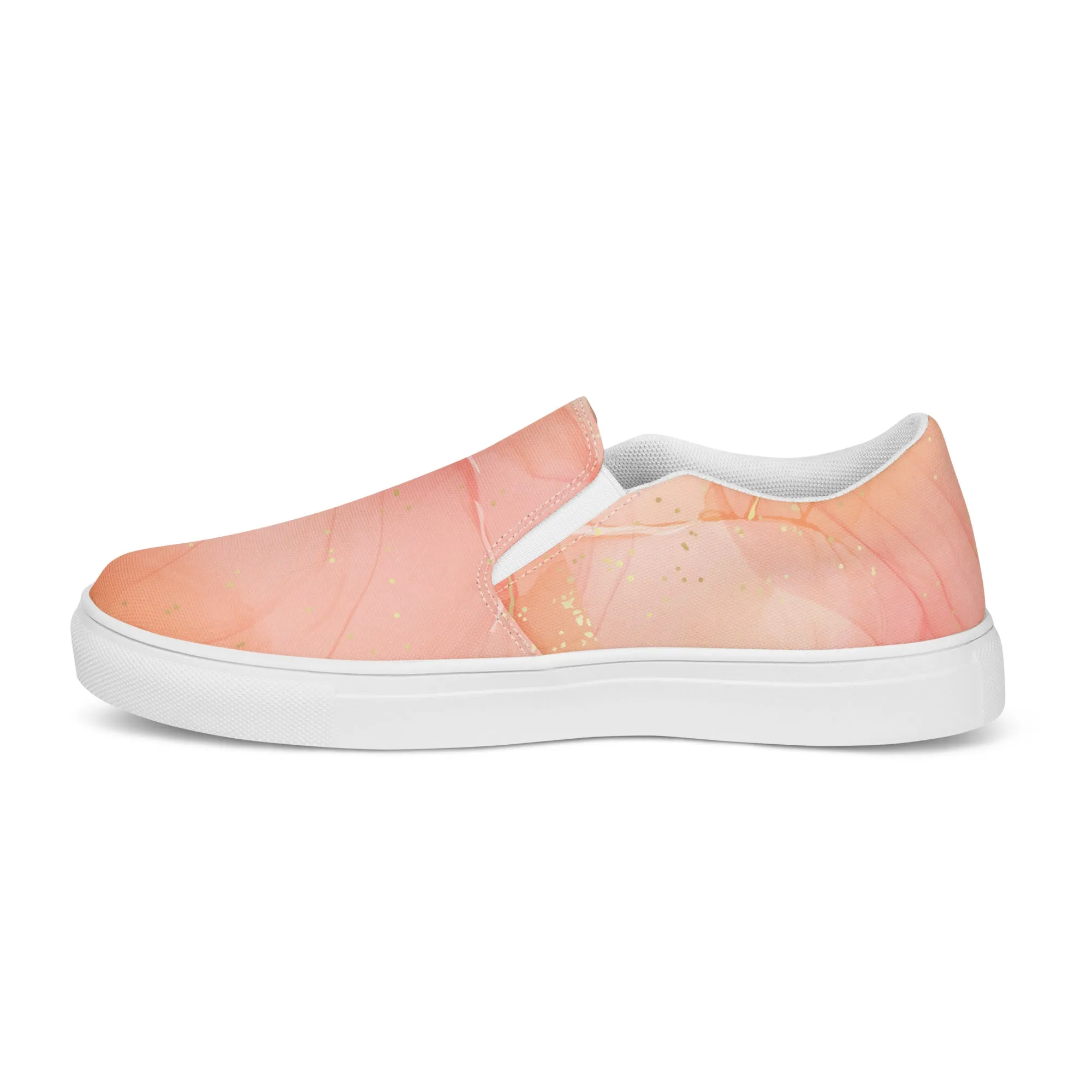 Just Peachy - Women's Canvas Slip-On Sneakers