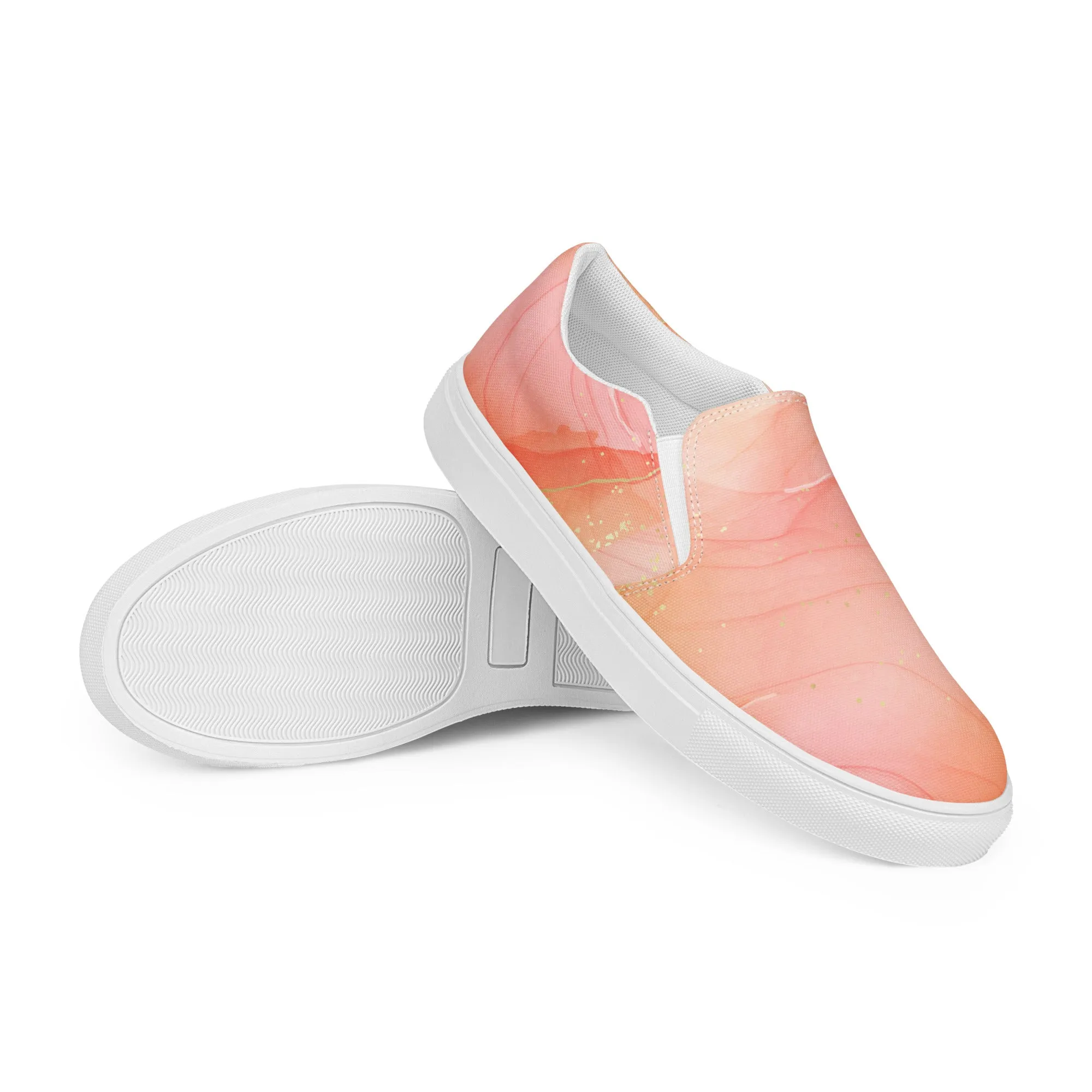 Just Peachy - Women's Canvas Slip-On Sneakers