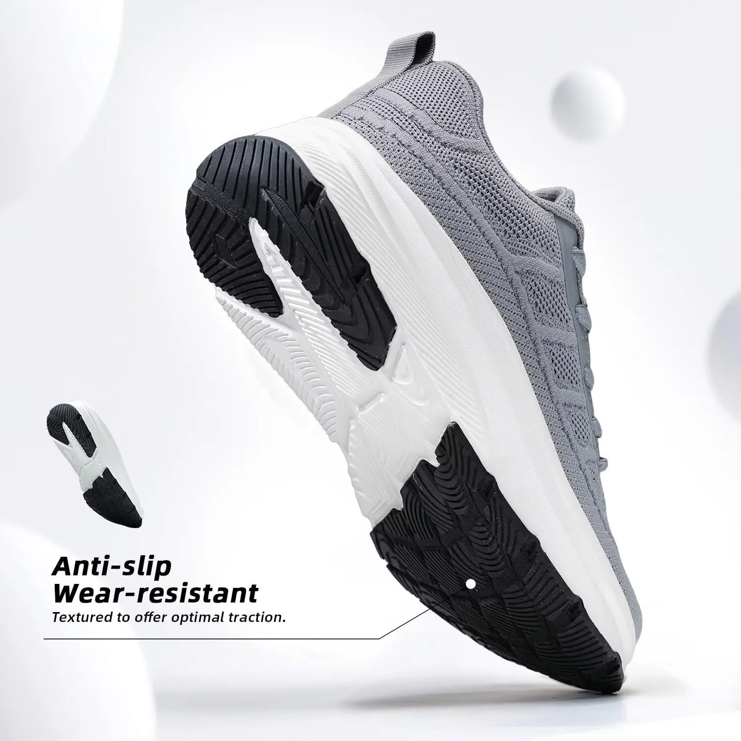 KDN Men's Wide Toe Box Shoes Cushioned Road Running Shoes Non Slip Mens Walking Sneakers for Wide Feet Comfortable Athletic Gym Workout Shoes Wide Width