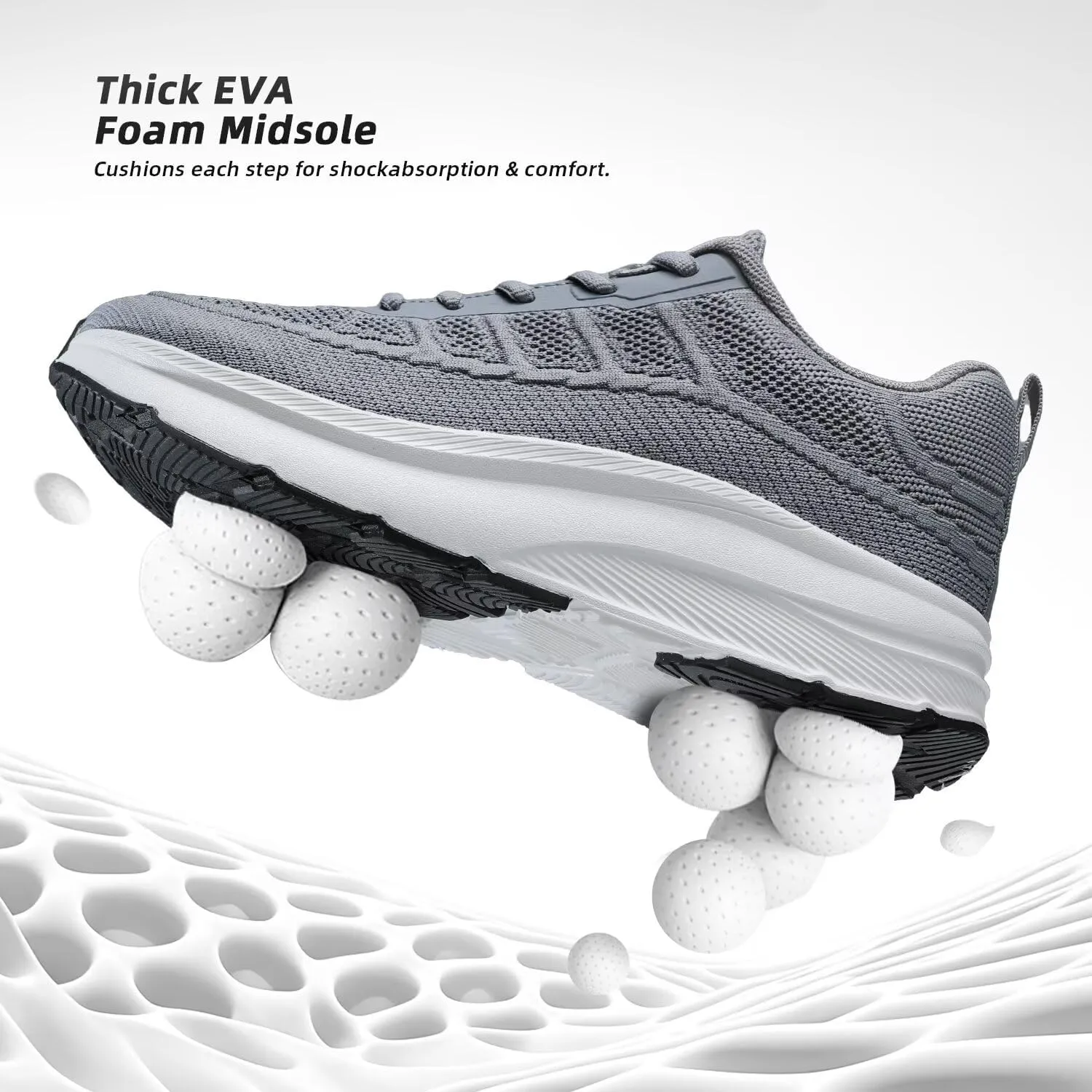 KDN Men's Wide Toe Box Shoes Cushioned Road Running Shoes Non Slip Mens Walking Sneakers for Wide Feet Comfortable Athletic Gym Workout Shoes Wide Width