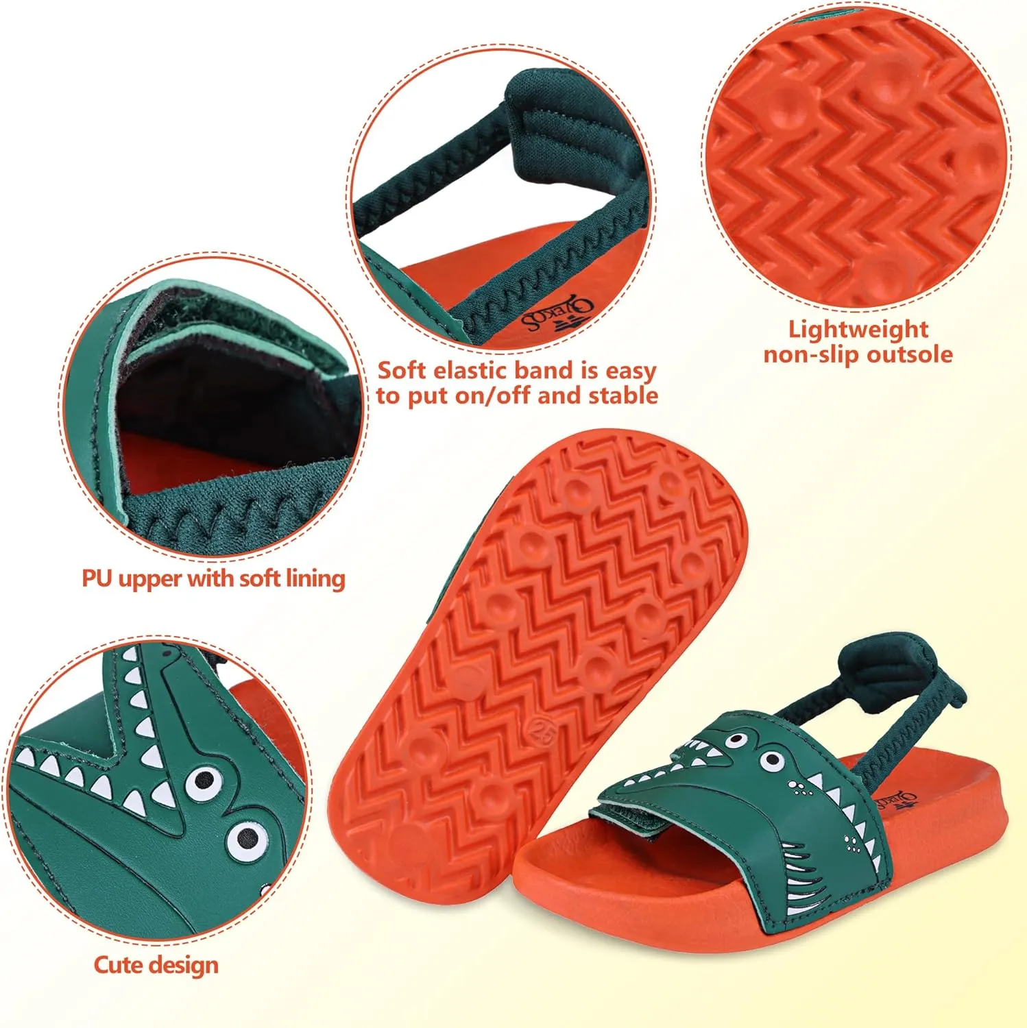 Kids Flip Flops Sandals Toddler Boys Girls Sequin Slides Shower Beach Pool Shoes Slip on Summer Slippers with Back Strap