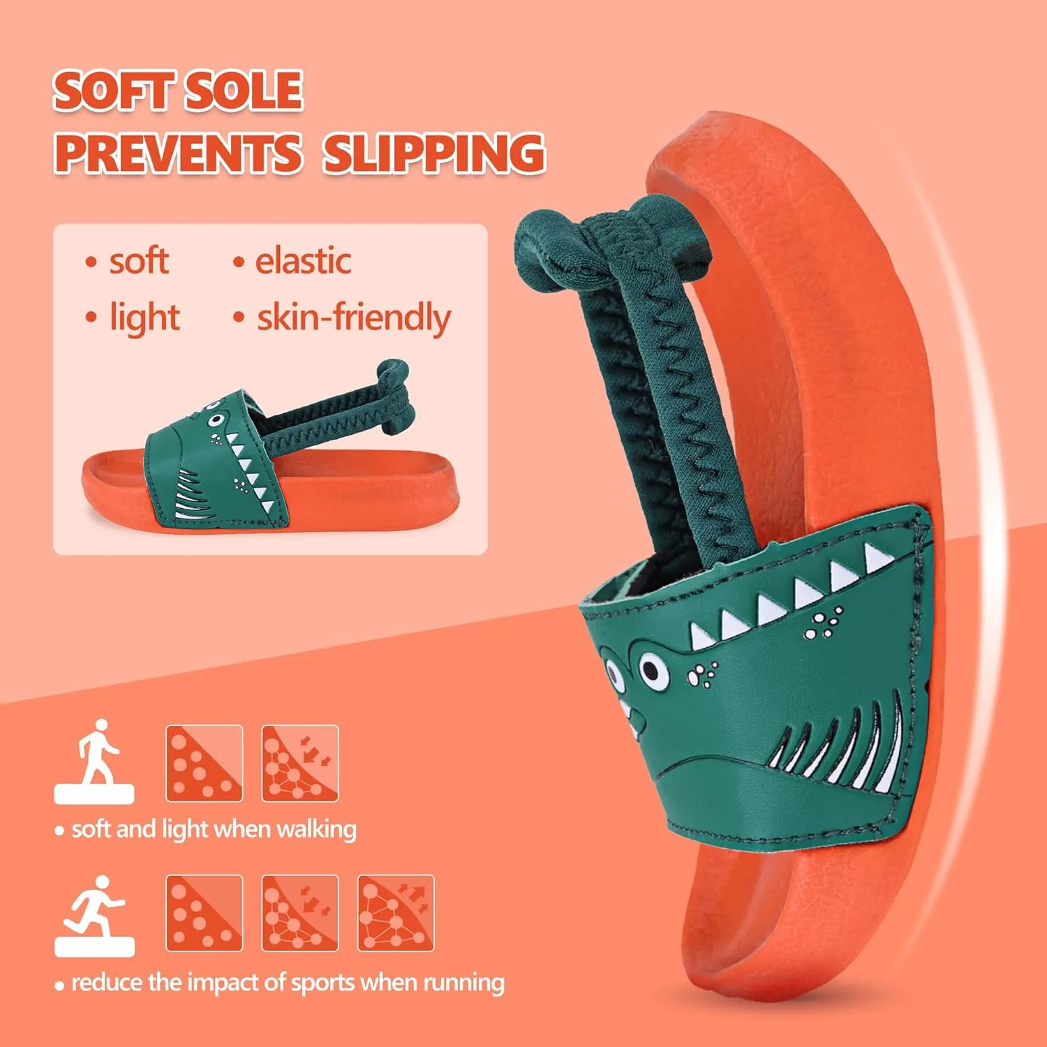 Kids Flip Flops Sandals Toddler Boys Girls Sequin Slides Shower Beach Pool Shoes Slip on Summer Slippers with Back Strap