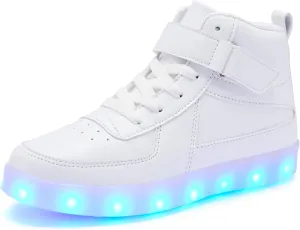 Kids LED Light up Shoes USB Charging Flashing Light Up High-top Sneakers for Boys and Girls Child Unisex