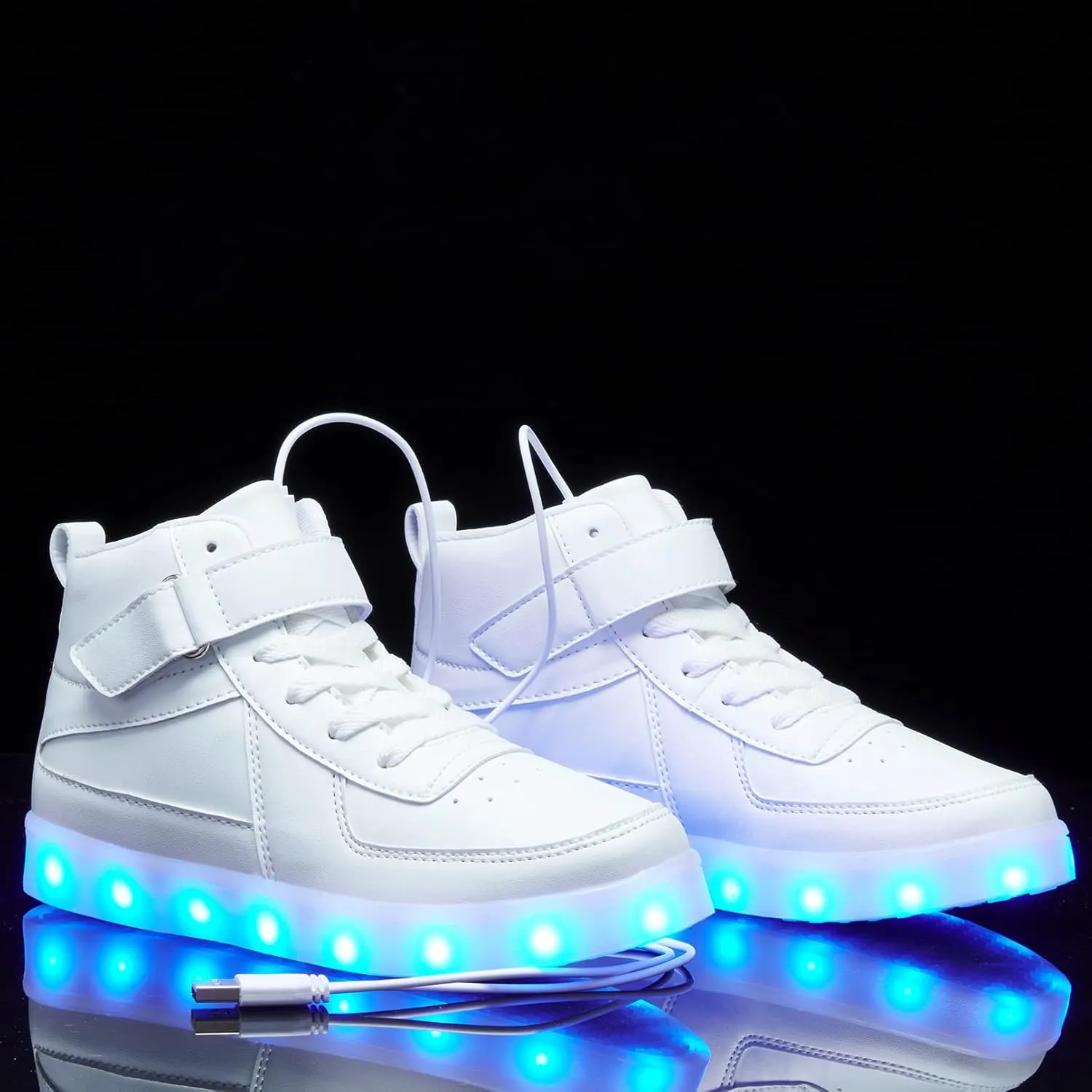 Kids LED Light up Shoes USB Charging Flashing Light Up High-top Sneakers for Boys and Girls Child Unisex