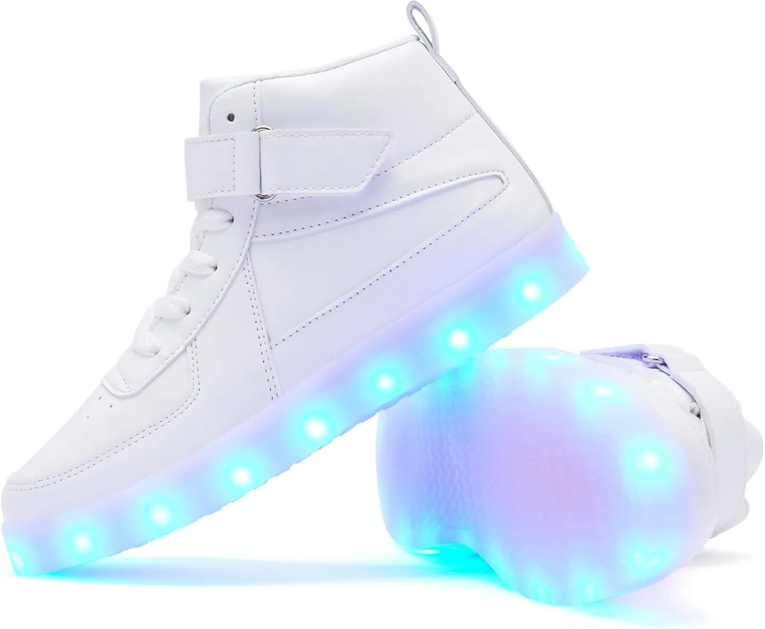 Kids LED Light up Shoes USB Charging Flashing Light Up High-top Sneakers for Boys and Girls Child Unisex