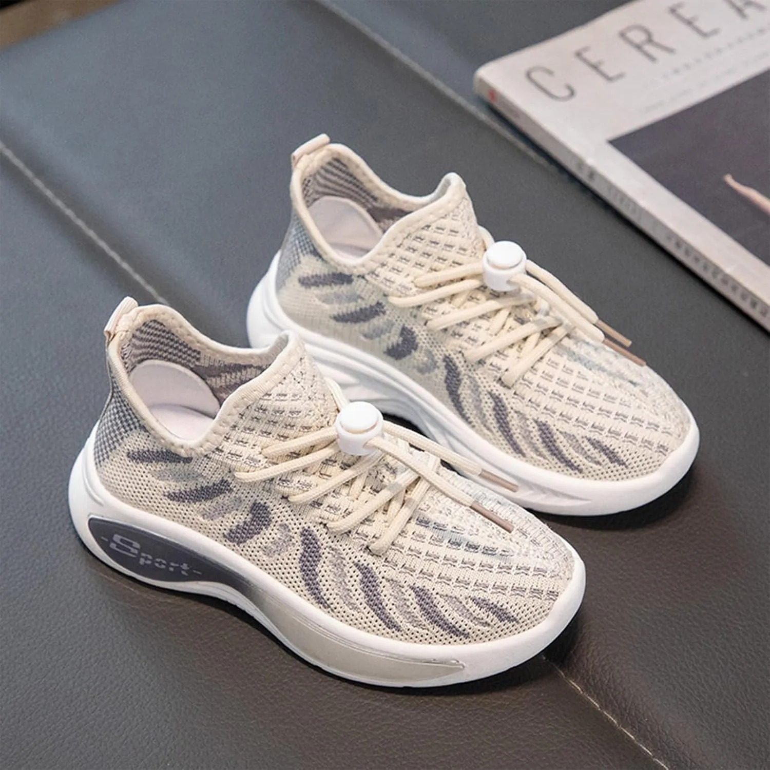 Kids Mesh Lace Sneakers Outdoor Running Athletic Non Slip Sport Shoes Youth Childrens Breathable Comfy Soft Casual Shoes