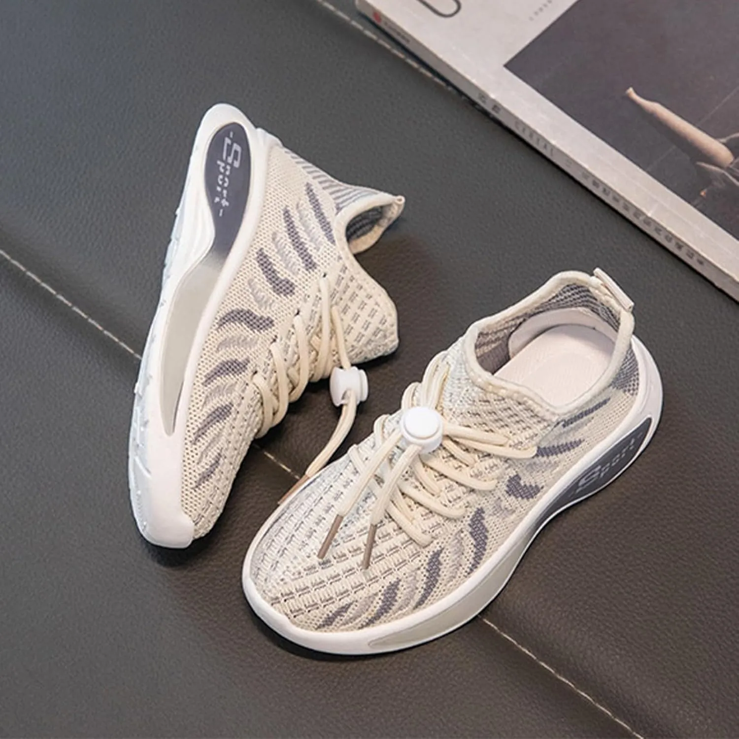 Kids Mesh Lace Sneakers Outdoor Running Athletic Non Slip Sport Shoes Youth Childrens Breathable Comfy Soft Casual Shoes
