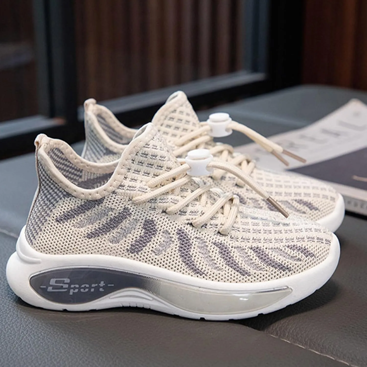 Kids Mesh Lace Sneakers Outdoor Running Athletic Non Slip Sport Shoes Youth Childrens Breathable Comfy Soft Casual Shoes