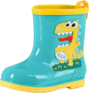 Kids Rain Boots Toddler Cute Animal Dinosaur Printed Waterproo𝐟 Rubber Non-Slip Rainboots Shoes Rainboots Toddler