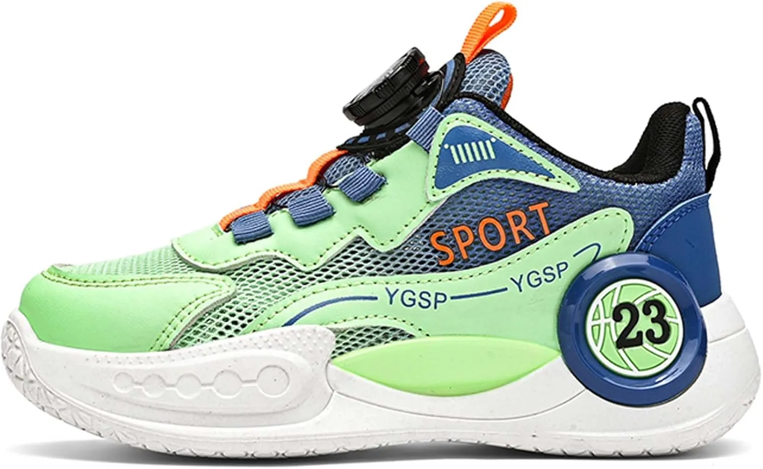 Kids Rotate Buckle Fashion Sneakers Mesh Fabric Breathable Walking Shoes Low Top Wear Resistant and Durable Hiking Shoes Rubber Sole Non Slip Comfortable Running Shoes Amusement Park Garden