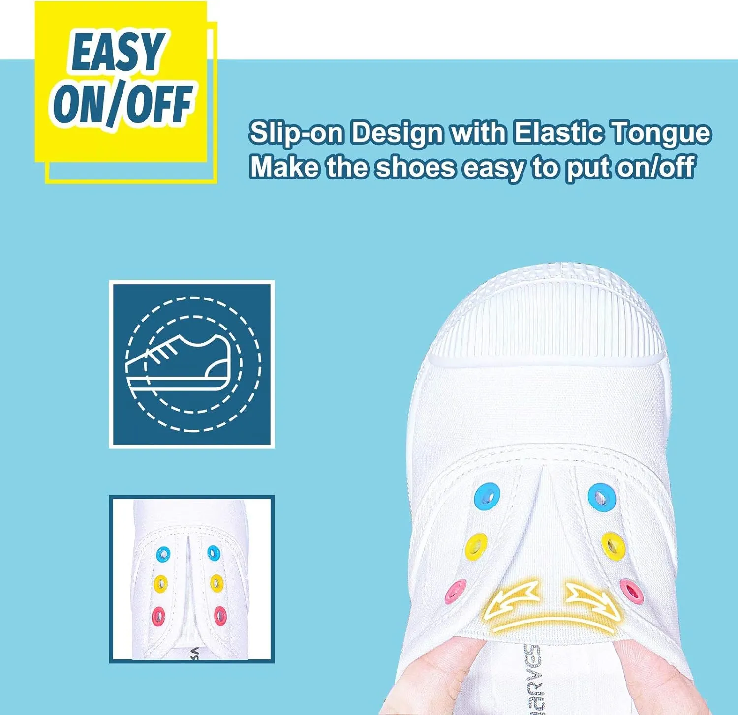 Kids Shoes Toddlers Canvas Sneakers Slip-on Comfortable Light Weight Causal Running Tennis Shoes for Boys Girls(Toddle/Little Kids/Big Kids)