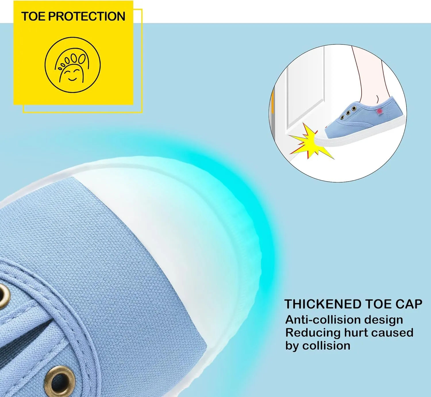 Kids Shoes Toddlers Canvas Sneakers Slip-on Comfortable Light Weight Skin-Friendly Causal Running Tennis Shoes for Boys Girls(Toddle/Little Kids/Big Kids)