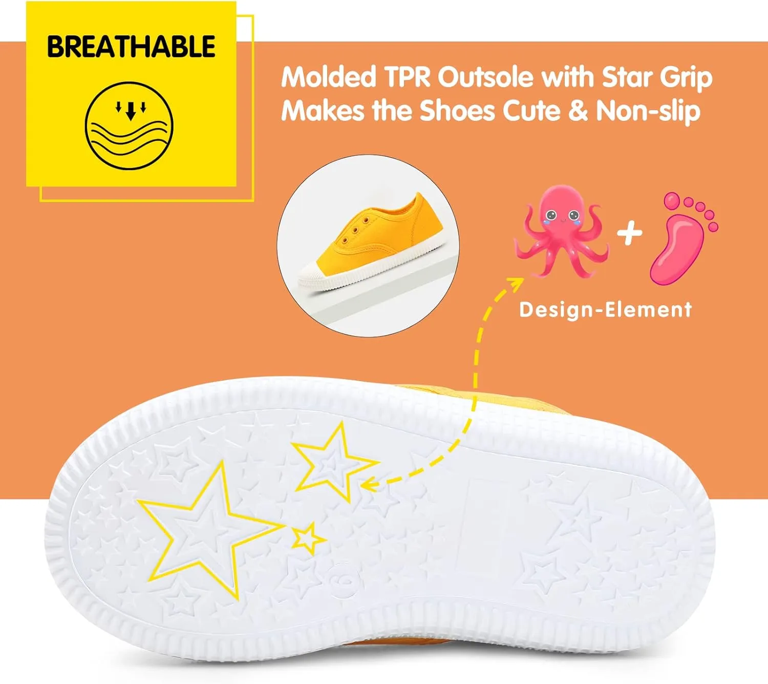Kids Shoes Toddlers Canvas Sneakers Slip-on Comfortable Light Weight Skin-Friendly Causal Running Tennis Shoes for Boys Girls(Toddle/Little Kids/Big Kids)