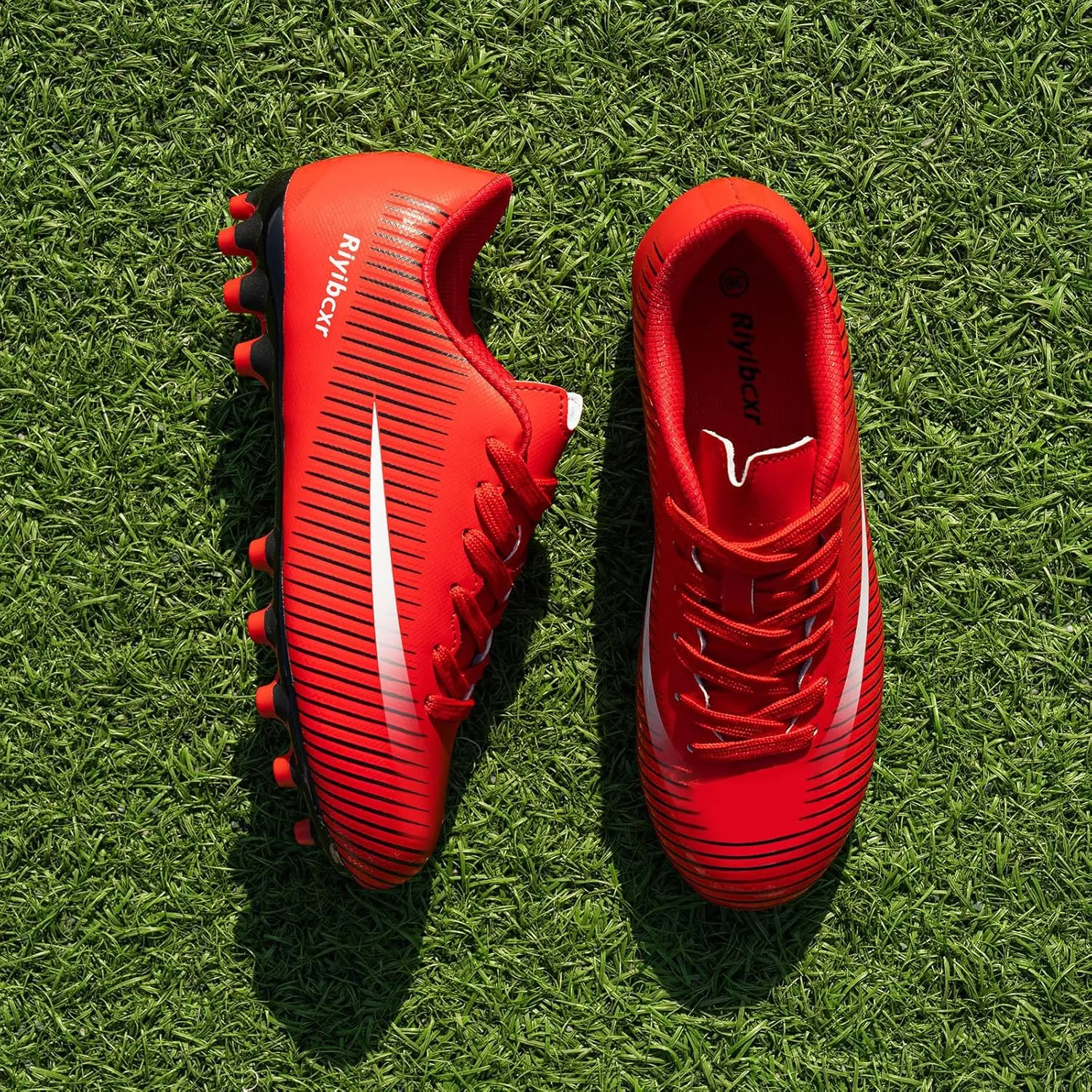 Kids Soccer Cleats Unisex-Child Lightweight Football Shoes Turf Youth Boys Girls Futsal Training Indoor Outdoor