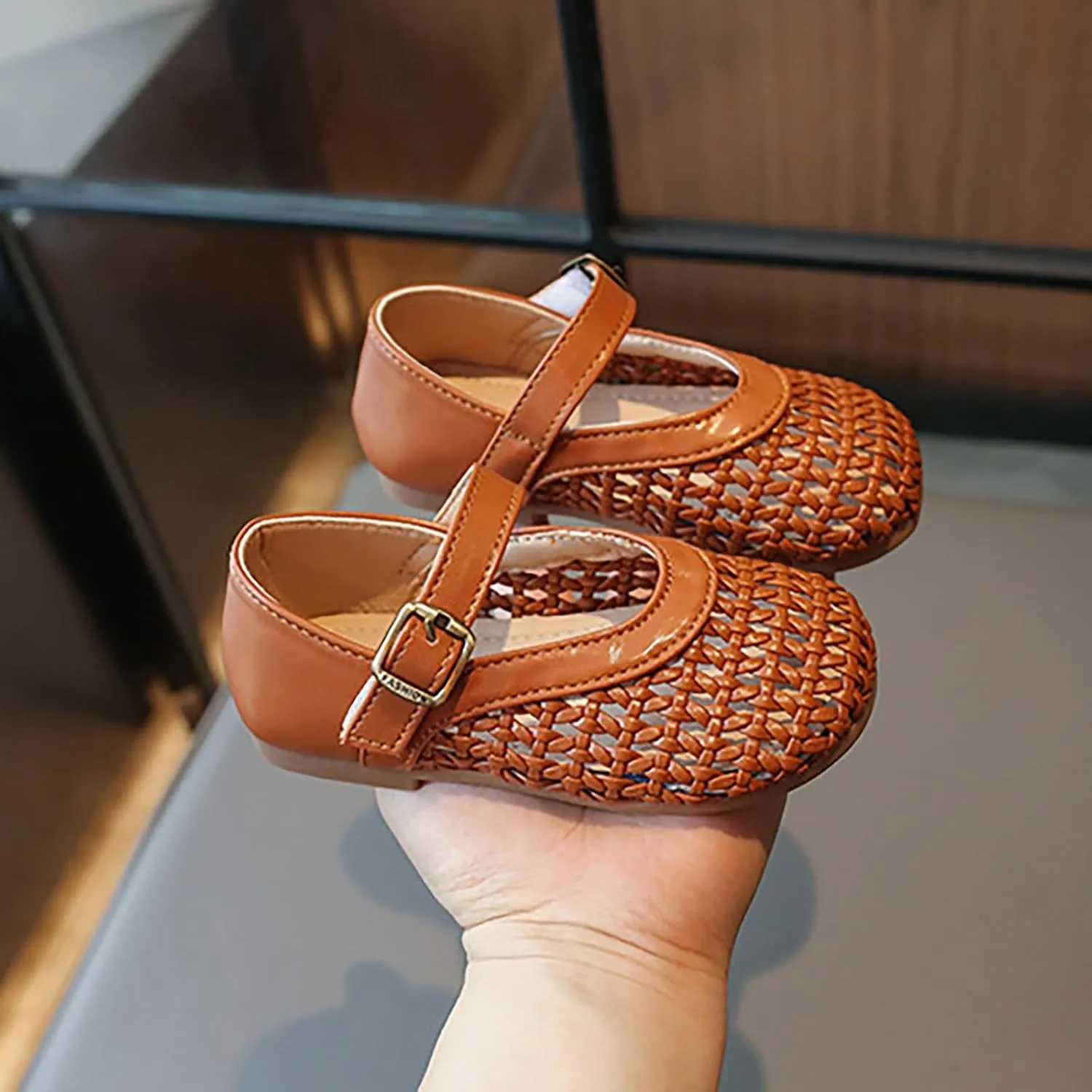 Kids Toddler Baby Girls Hollow Toe Sandals Breathable Leather Rubber Soft Summer Strap Shoes Ankle Beach Water Shoes