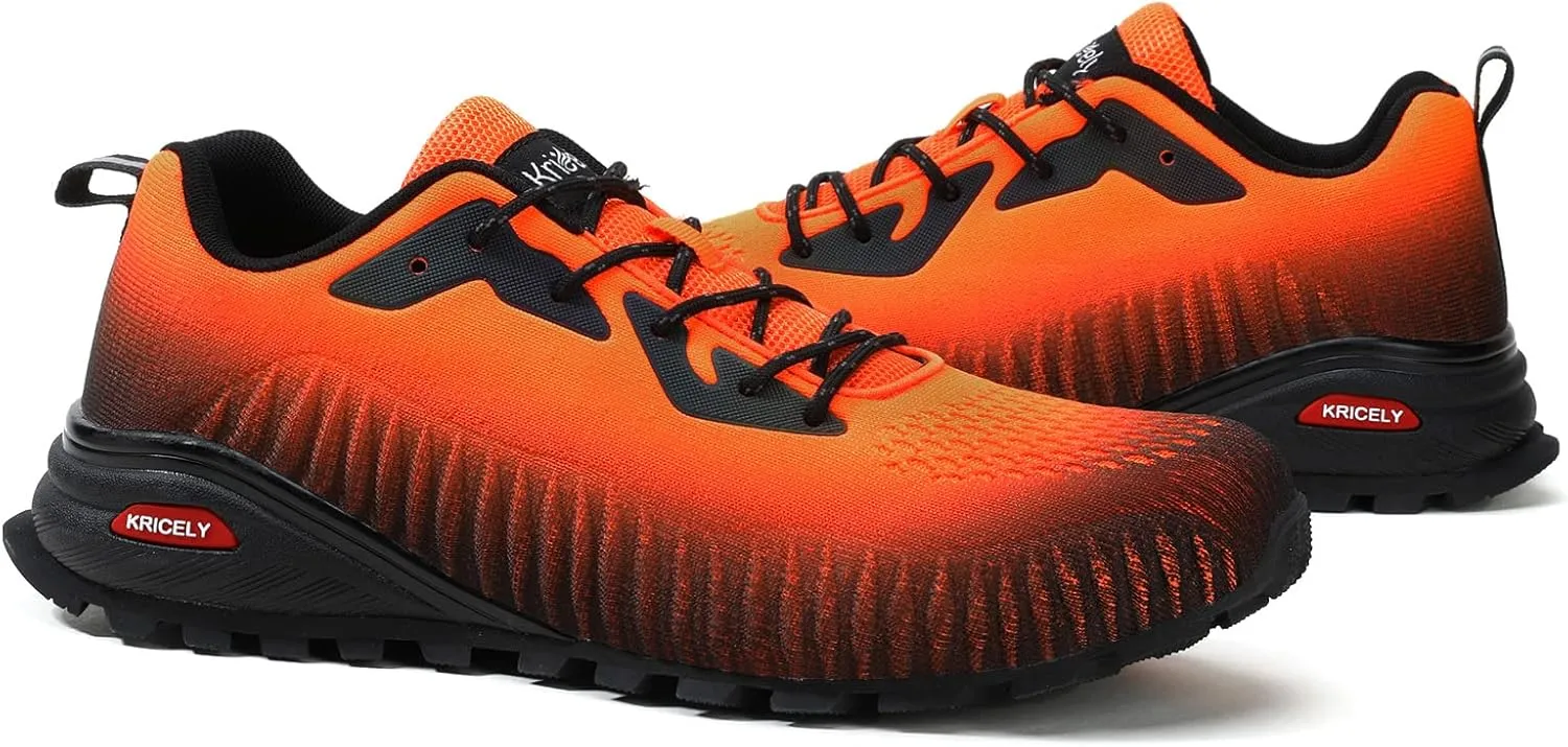 Kricely Men's Trail Running Shoes Fashion Walking Hiking Sneakers for Men Tennis Cross Training Shoe Outdoor Snearker Mens Casual Workout Footwear